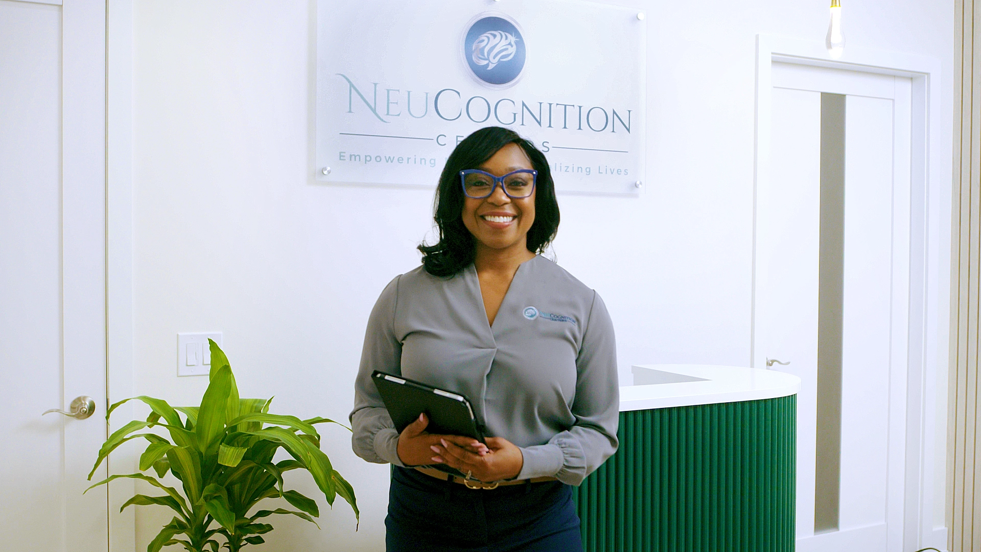 NeuCognition Navigator greeting in the entryway